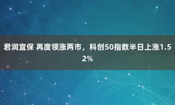 君润宜保 再度领涨两市，科创50指数半日上涨1.52%